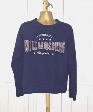 90s Williamsburg Virginia Embroidered Sweatshirt Blue Men's Large Crewneck Heavy